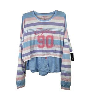 U S Polo Assn Womens Pajama set  lounge sleep sz XL 2pc Long Sleeve Top Shorts